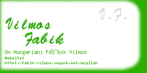 vilmos fabik business card